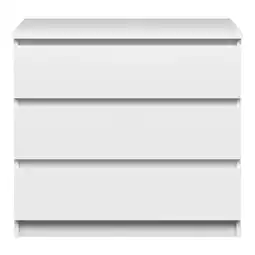 Leen Bakker Ladekast Naia 3 lades - hoogglans wit - 70,1x76,8x50 cm aanbieding