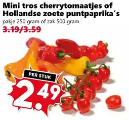 CoopCompact Mini tros cherrytomaatjes of Hollandse zoete puntpaprika's aanbieding