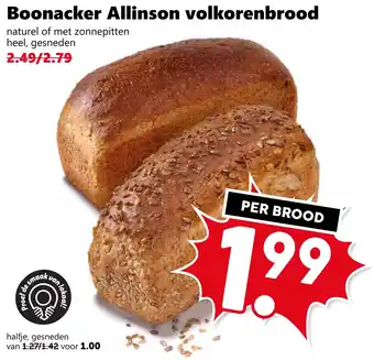 CoopCompact Boonacker Allinson volkorenbrood aanbieding