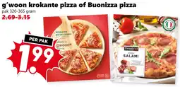CoopCompact g'woon krokante pizza of Buonizza pizza aanbieding
