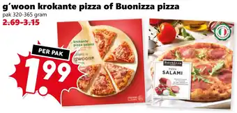 CoopCompact g'woon krokante pizza of Buonizza pizza aanbieding