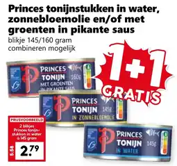 CoopCompact Princes diverse tonijnstukken aanbieding