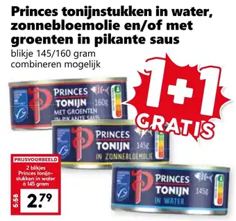 CoopCompact Princes diverse tonijnstukken aanbieding