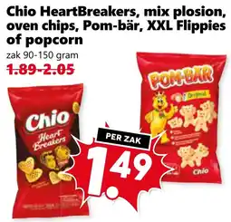 CoopCompact Chio HeartBreakers, mix plosion, oven chips, Pom-bär, XXL Flippies of popcorn aanbieding