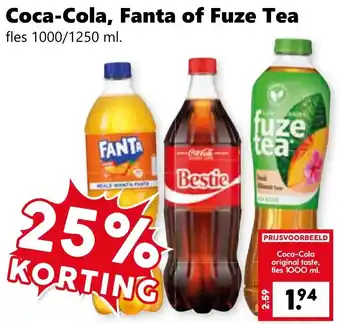 CoopCompact Coca-Cola, Fanta of Fuze Tea aanbieding