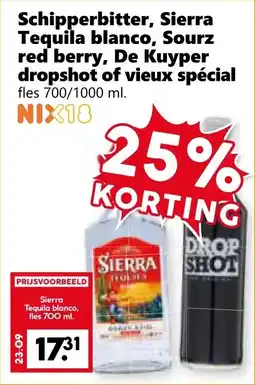 CoopCompact Sierra Schipperbitter, Tequila blanco, Sourz red berry, De Kuyper dropshot of vieux spécial aanbieding