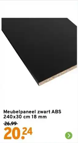 GAMMA Meubelpaneel zwart ABS aanbieding