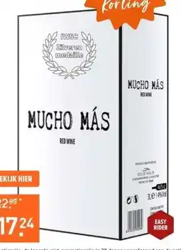 Gall & Gall Mucho Más Tinto Bag in Box 300CL aanbieding