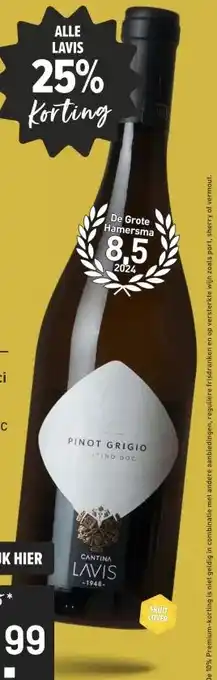 Gall & Gall Lavis Classici Pinot Grigio 75CL aanbieding