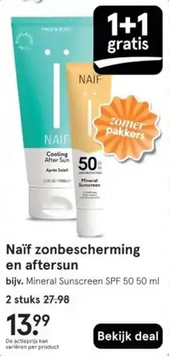 Etos Naïf zonbescherming en aftersun aanbieding