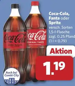 Combi Coca-Cola, Fanta oder Sprite aanbieding
