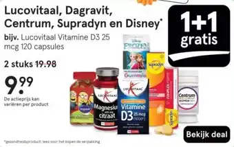 Etos Lucovitaal, Dagravit, Centrum, Supradyn en Disney aanbieding