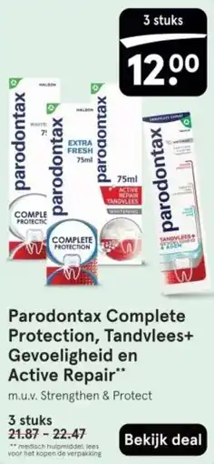 Etos Parodontax Complete Protection, Tandvlees+ Gevoeligheid en Active Repair aanbieding