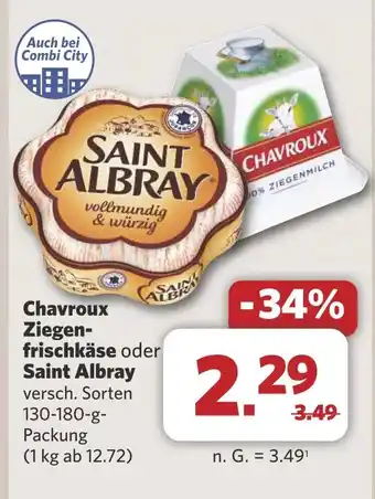 Combi Chavroux Ziegen- frischkäse oder Saint Albray aanbieding