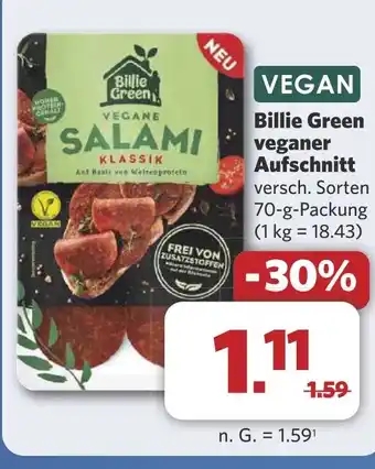 Combi Billie Green veganer Aufschnitt aanbieding