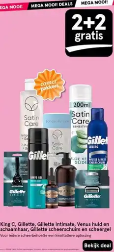Etos King C, Gillette, Gillette Intimate, Venus huid en schaamhaar, Gillette scheerschuim en scheergel aanbieding