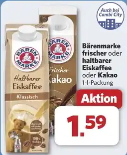 Combi Bärenmarke frischer oder haltbarer Eiskaffee oder Kakao aanbieding