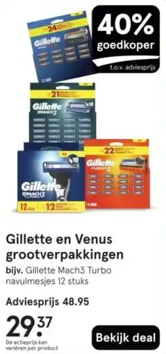 Etos Gillette en Venus grootverpakkingen aanbieding