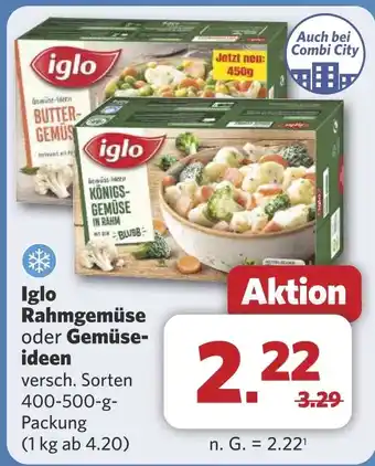 Combi Iglo Rahmgemüse oder Gemüse- ideen aanbieding