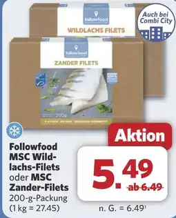 Combi Followfood MSC Wild- lachs-Filets oder MSC Zander-Filets aanbieding