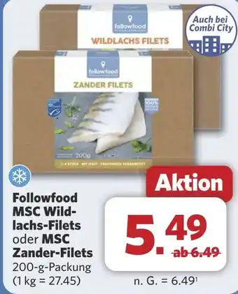 Combi Followfood MSC Wild- lachs-Filets oder MSC Zander-Filets aanbieding