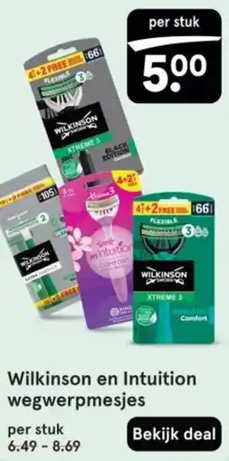 Etos Wilkinson en Intuition wegwerpmesjes aanbieding