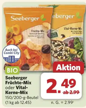Combi Seeberger Früchte-Mix oder Vital- Kerne-Mix aanbieding