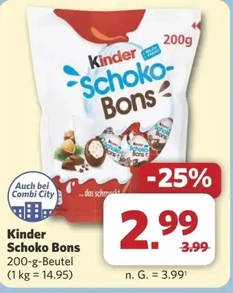 Combi Kinder Schoko Bons aanbieding