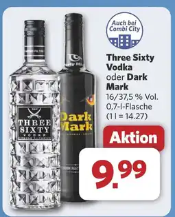 Combi Three Sixty Vodka oder Dark Mark aanbieding