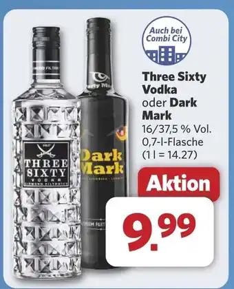 Combi Three Sixty Vodka oder Dark Mark aanbieding