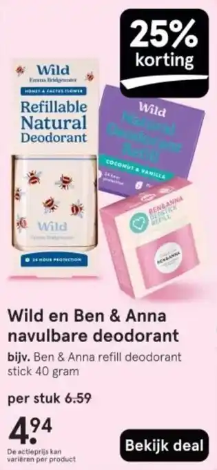 Etos Wild en Ben & Anna navulbare deodorant aanbieding