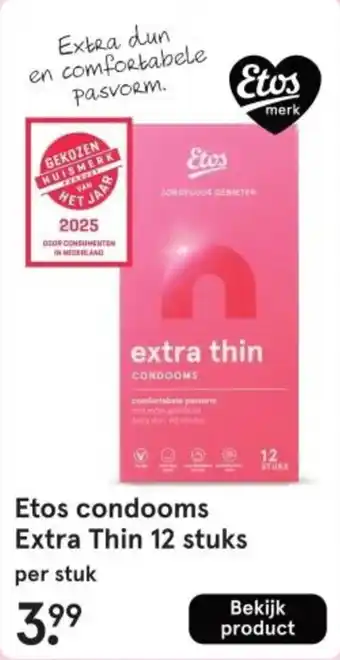 Etos Etos condooms Extra Thin aanbieding