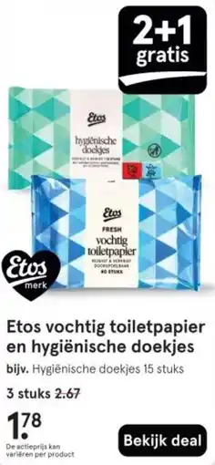 Etos Etos vochtig toiletpapier en hygiënische doekjes aanbieding