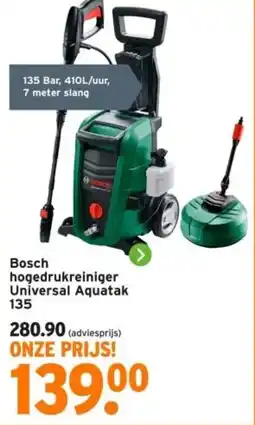 GAMMA Bosch hogedrukreiniger Universal Aquatak aanbieding