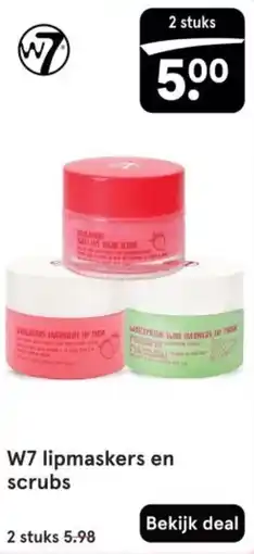 Etos W7 lipmaskers en scrubs aanbieding