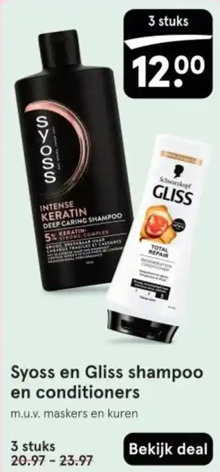 Etos Syoss en Gliss shampoo en conditioners aanbieding