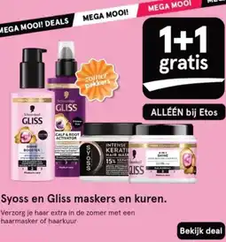 Etos Syoss en Gliss maskers en kuren. aanbieding