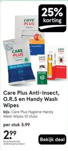 Etos Care Plus Anti-Insect, O.R.S en Handy Wash Wipes aanbieding