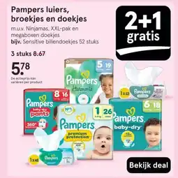 Etos Pampers luiers, broekjes en doekjes aanbieding
