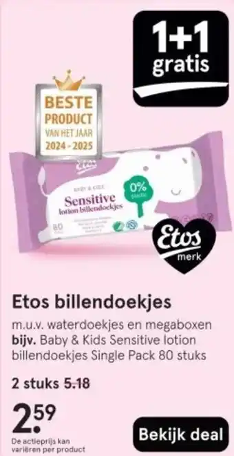 Etos Etos billendoekjes aanbieding