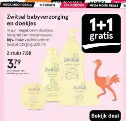 Etos Zwitsal babyverzorging en doekjes aanbieding