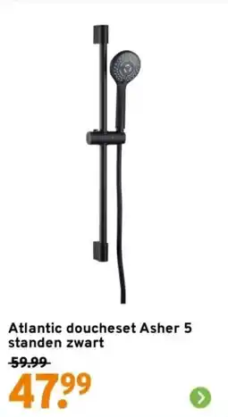 GAMMA Atlantic doucheset Asher 5 standen zwart aanbieding