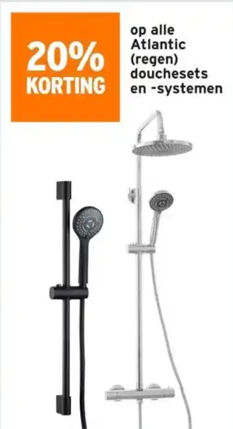 GAMMA op alle Atlantic Regen douchesets en systemen aanbieding
