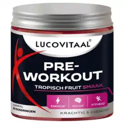 De Online Drogist Lucovitaal Pre-Workout Tropisch Fruit aanbieding