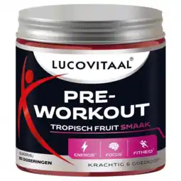 De Online Drogist Lucovitaal Pre-Workout Tropisch Fruit aanbieding