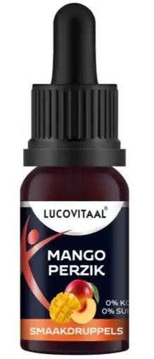 De Online Drogist Lucovitaal Smaakdruppels Mango-Perzik aanbieding