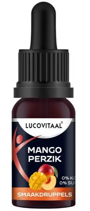 De Online Drogist Lucovitaal Smaakdruppels Mango-Perzik aanbieding