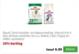 Intratuin Royal Canin honden en kattenvoeding aanbieding