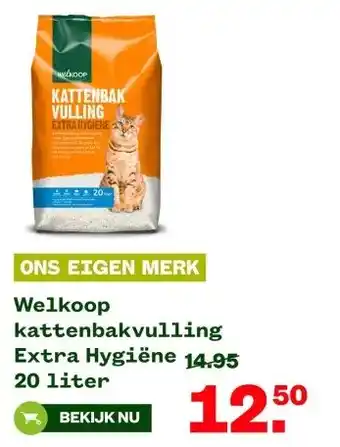 Welkoop Welkoop kattenbakvulling Extra Hygiëne 20 liter aanbieding