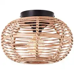 Praxis Brilliant plafondlamp Woodball rotan ⌀32cm E27 aanbieding